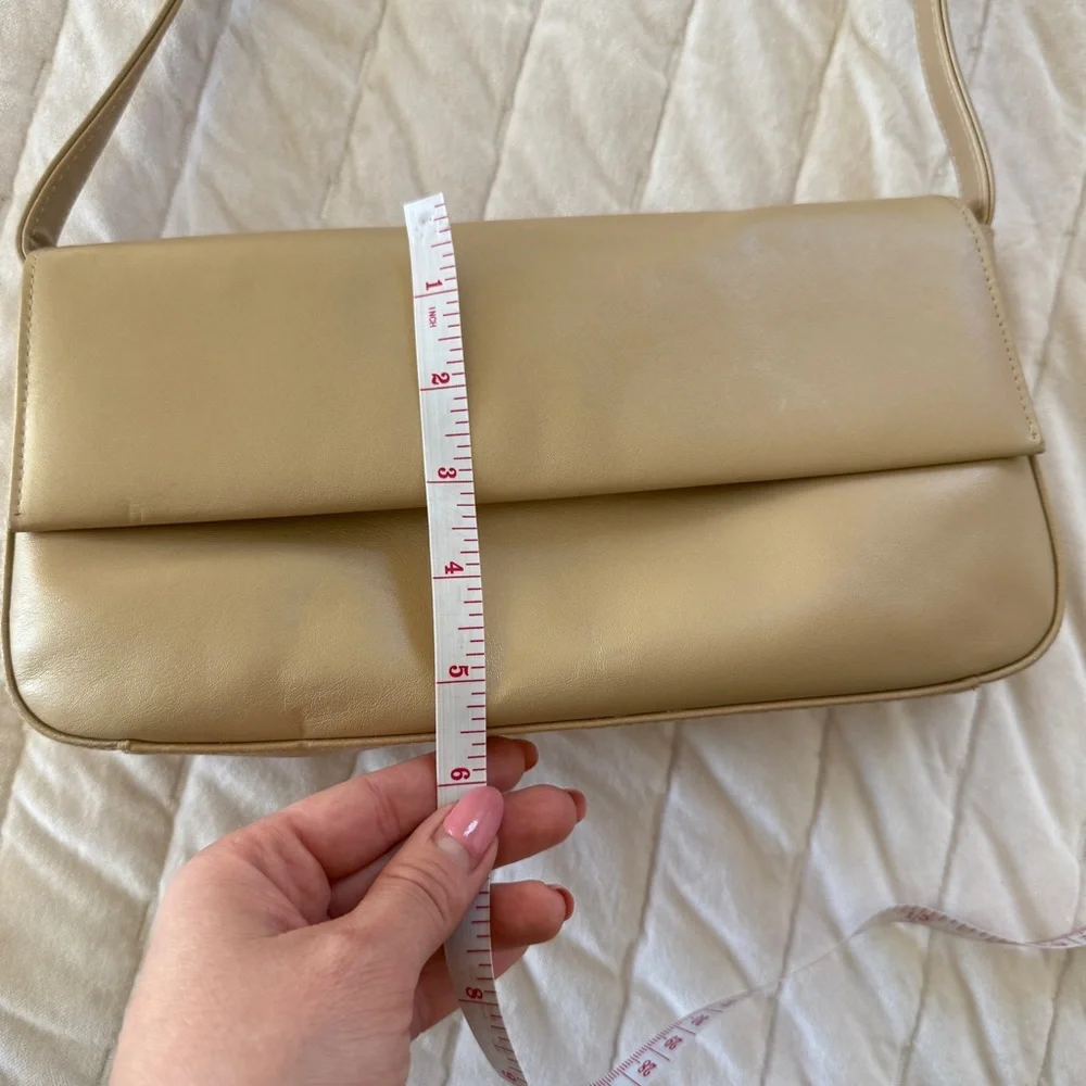 Vintage Preston & York cream ivory genuine leather purse shoulder bag minimalist - Picture 8 of 9